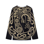 Scandinavian Viking Dragon Print Long Sleeve Short Coat