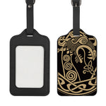 Scandinavian Viking Dragon Print Luggage Tag