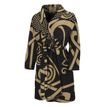 Scandinavian Viking Dragon Print Men's Bathrobe