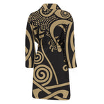 Scandinavian Viking Dragon Print Men's Bathrobe