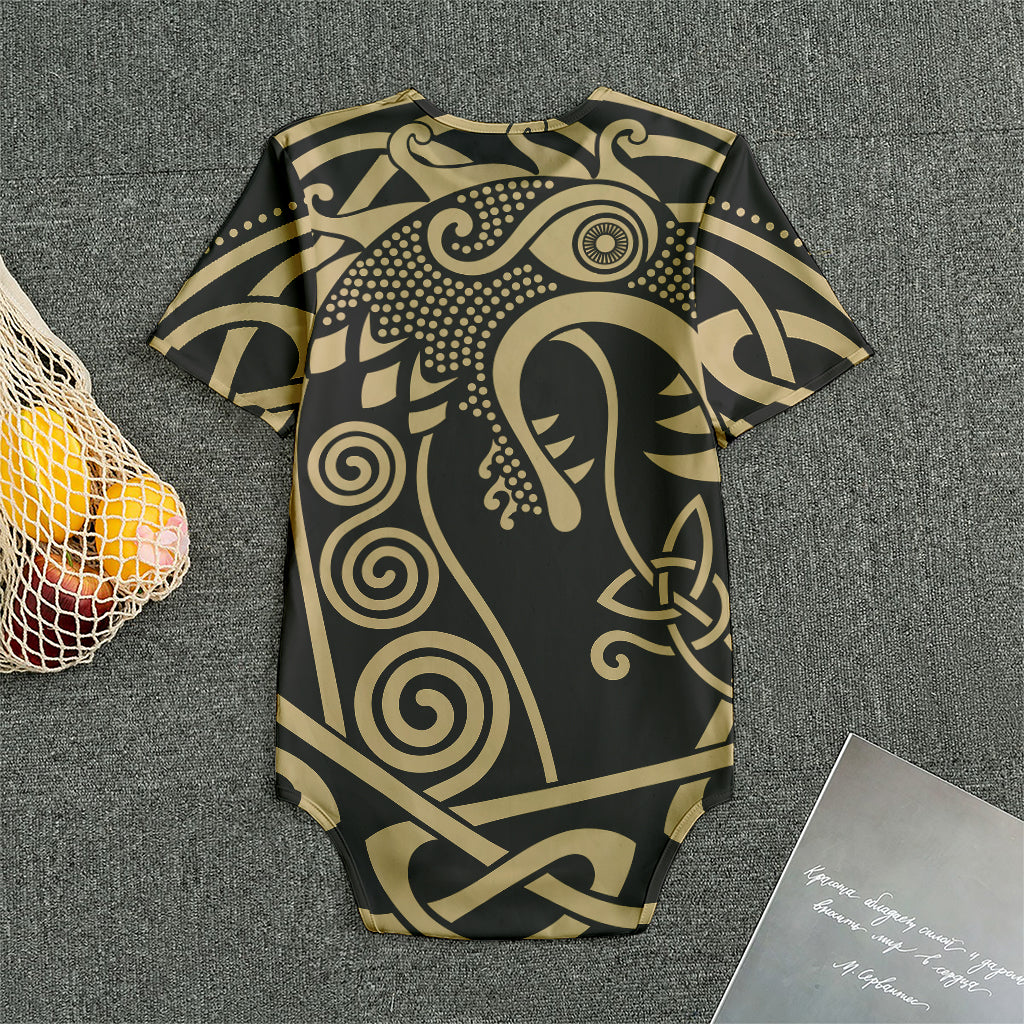 Scandinavian Viking Dragon Print Men's Bodysuit
