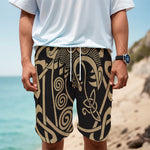Scandinavian Viking Dragon Print Men's Cargo Shorts