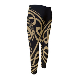 Scandinavian Viking Dragon Print Men's Compression Pants