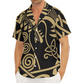 Scandinavian Viking Dragon Print Men's Deep V-Neck Shirt