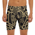 Scandinavian Viking Dragon Print Men's Long Boxer Briefs