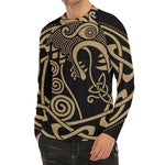 Scandinavian Viking Dragon Print Men's Long Sleeve Rash Guard