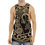 Scandinavian Viking Dragon Print Men's Muscle Tank Top