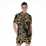 Scandinavian Viking Dragon Print Men's Rompers