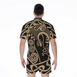 Scandinavian Viking Dragon Print Men's Rompers