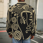 Scandinavian Viking Dragon Print Men's Shirt Jacket