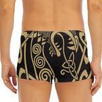 Scandinavian Viking Dragon Print Men's Short Boxer Briefs