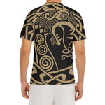 Scandinavian Viking Dragon Print Men's Short Sleeve Rash Guard