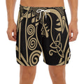 Scandinavian Viking Dragon Print Men's Split Running Shorts
