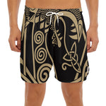 Scandinavian Viking Dragon Print Men's Split Running Shorts