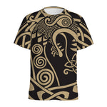 Scandinavian Viking Dragon Print Men's Sports T-Shirt