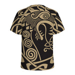 Scandinavian Viking Dragon Print Men's Sports T-Shirt