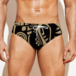 Scandinavian Viking Dragon Print Men's Swim Briefs