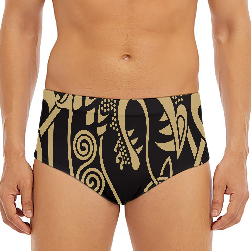 Scandinavian Viking Dragon Print Men's Triangle Swim Briefs
