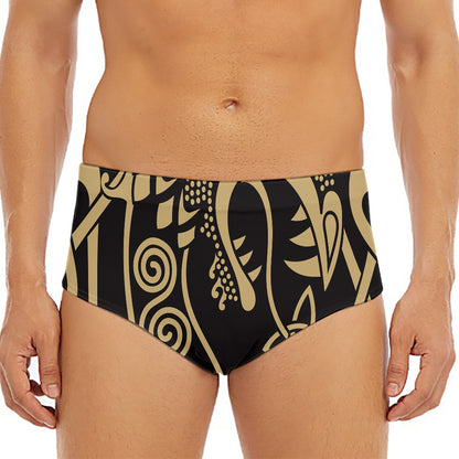 Scandinavian Viking Dragon Print Men's Triangle Swim Briefs