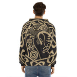 Scandinavian Viking Dragon Print Men's Velvet Pullover Hoodie