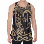 Scandinavian Viking Dragon Print Men's Velvet Tank Top
