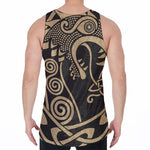 Scandinavian Viking Dragon Print Men's Velvet Tank Top