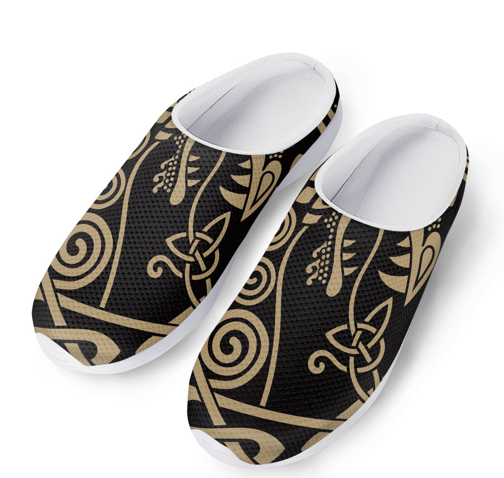 Scandinavian Viking Dragon Print Mesh Casual Shoes