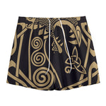 Scandinavian Viking Dragon Print Mesh Shorts