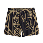Scandinavian Viking Dragon Print Mesh Shorts