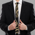 Scandinavian Viking Dragon Print Necktie