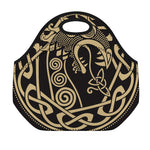 Scandinavian Viking Dragon Print Neoprene Lunch Bag