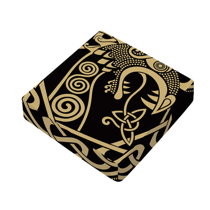 Scandinavian Viking Dragon Print Outdoor Seat Cushion Cover