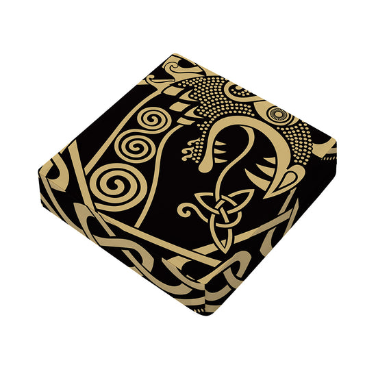 Scandinavian Viking Dragon Print Outdoor Seat Cushion Cover