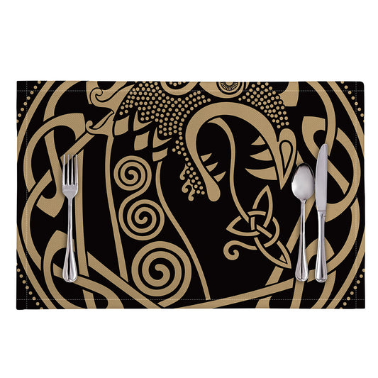 Scandinavian Viking Dragon Print Placemat