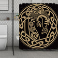 Scandinavian Viking Dragon Print Polyester Shower Curtain