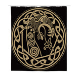 Scandinavian Viking Dragon Print Polyester Shower Curtain