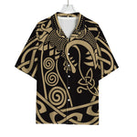 Scandinavian Viking Dragon Print Rayon Hawaiian Shirt
