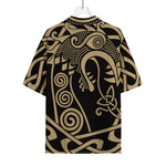 Scandinavian Viking Dragon Print Rayon Hawaiian Shirt