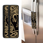 Scandinavian Viking Dragon Print Refrigerator Handle Covers