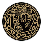 Scandinavian Viking Dragon Print Round Floor Mat