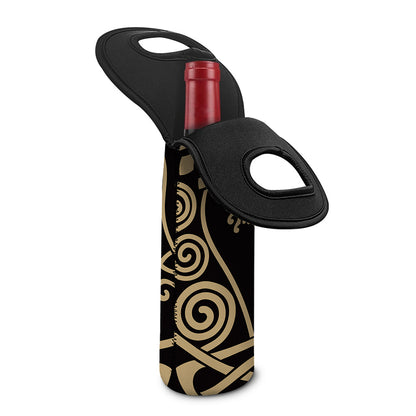 Scandinavian Viking Dragon Print Single Neoprene Wine Tote
