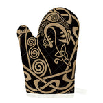Scandinavian Viking Dragon Print Single Oven Mitt