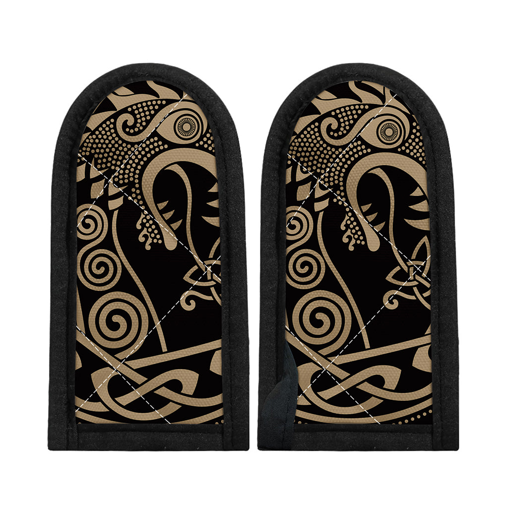 Scandinavian Viking Dragon Print Skillet Handle Cover