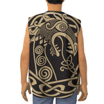 Scandinavian Viking Dragon Print Sleeveless Baseball Jersey