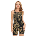 Scandinavian Viking Dragon Print Sleeveless One Piece Swimsuit