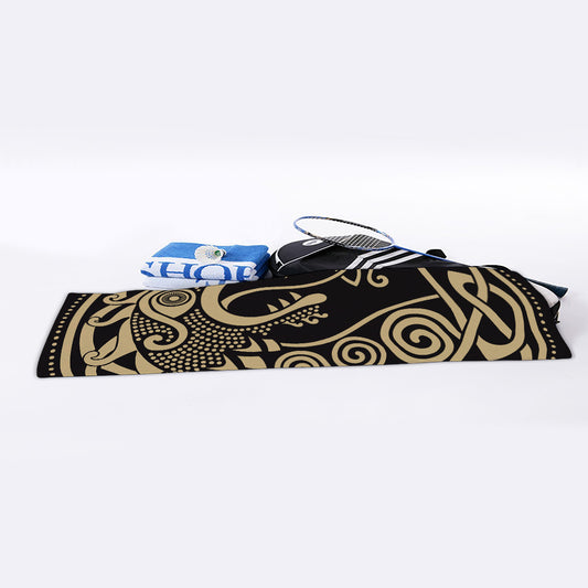 Scandinavian Viking Dragon Print Sports Towel