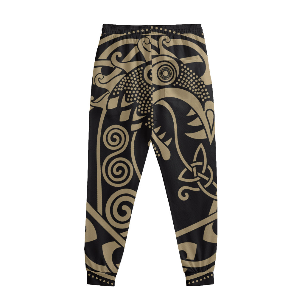 Scandinavian Viking Dragon Print Sweatpants
