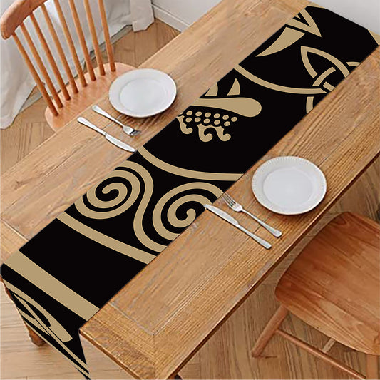 Scandinavian Viking Dragon Print Table Runner