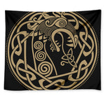 Scandinavian Viking Dragon Print Tapestry