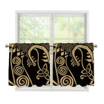 Scandinavian Viking Dragon Print Tier Curtains